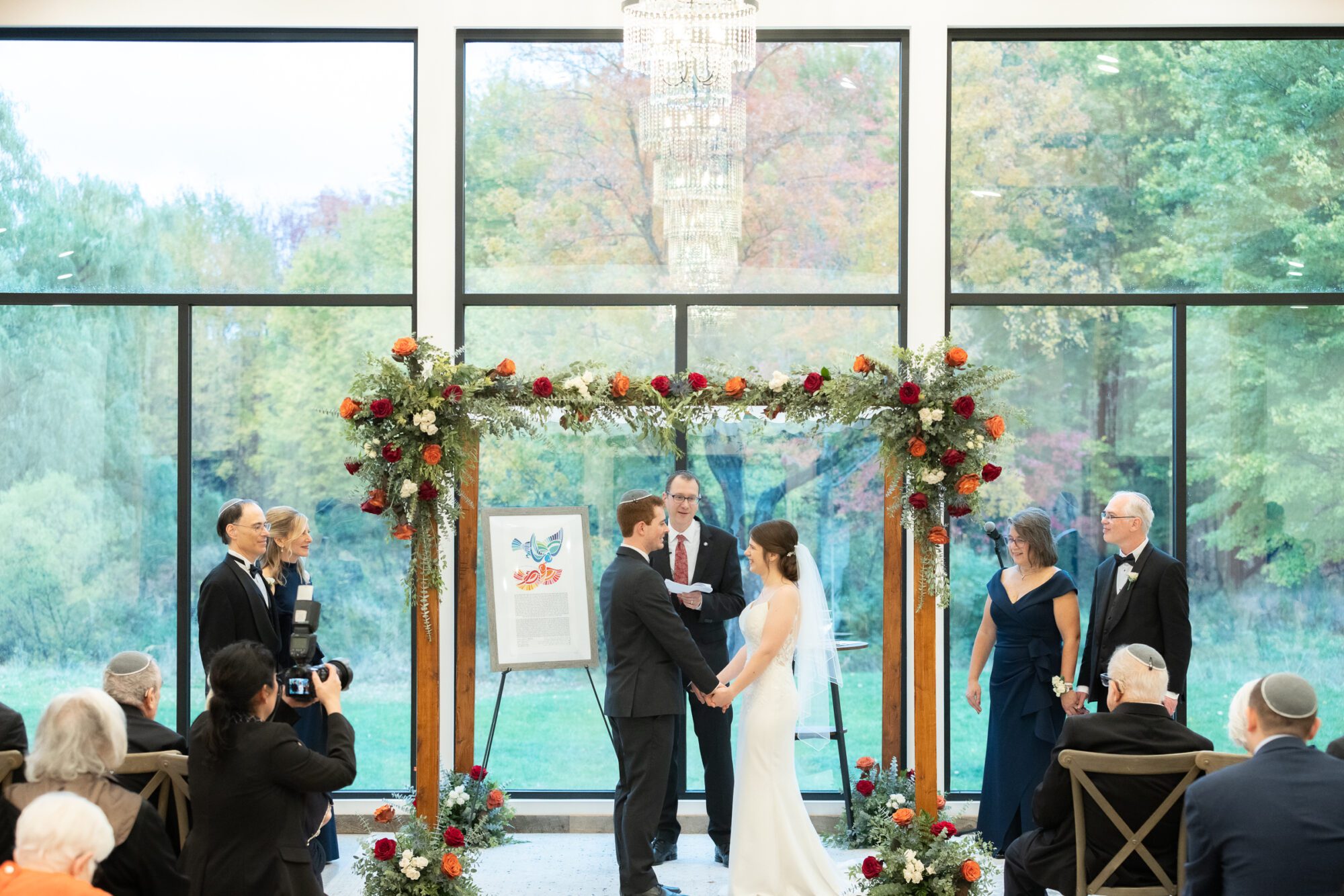 Jewish bride and groom's wedding ceremony.