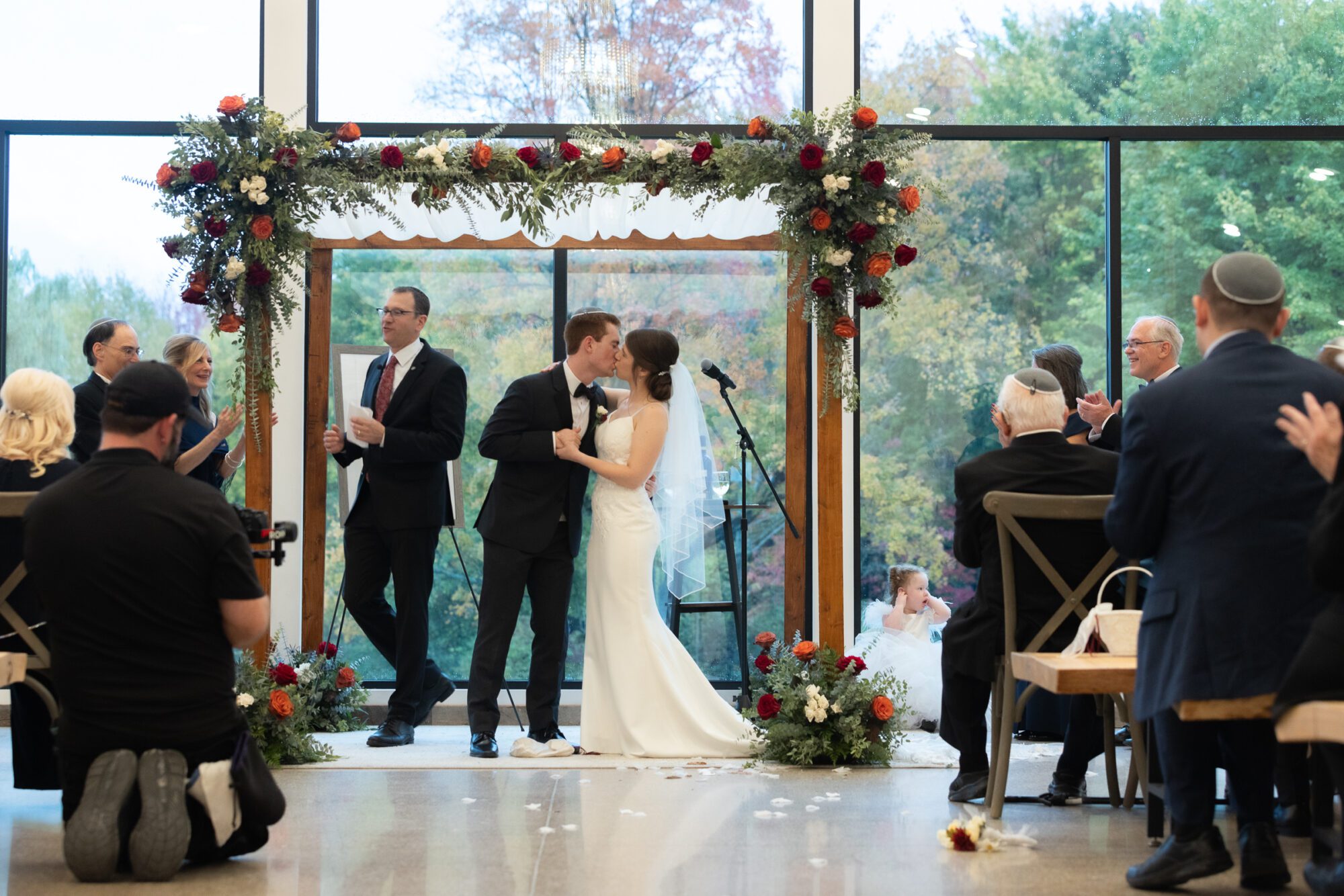 Jewish bride and groom's wedding ceremony.