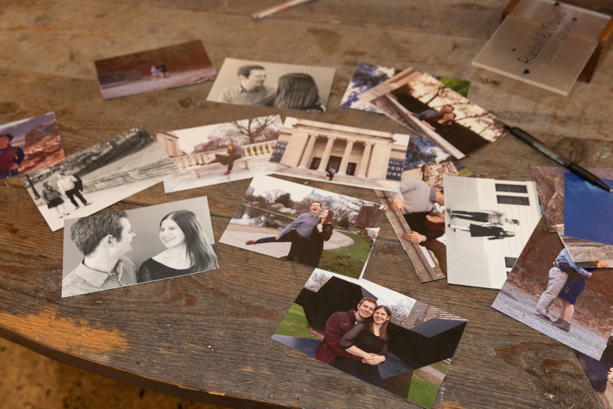 Guest book at wedding reception.