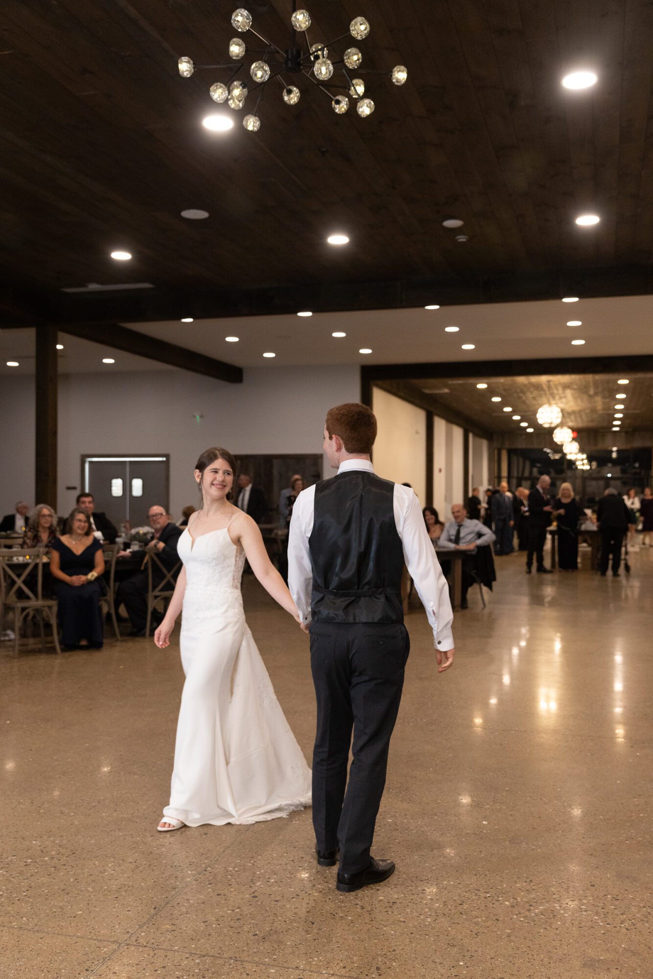 Jewish couple's first dance at wedding reception at Standing Rock Farms.