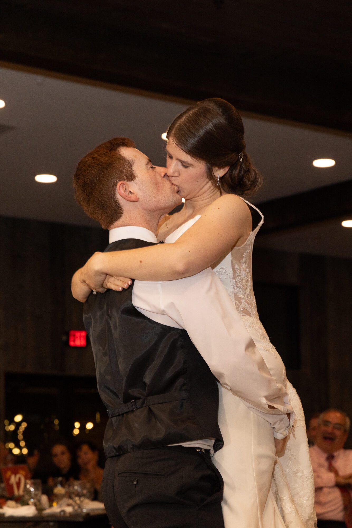 Jewish couple's first dance at wedding reception at Standing Rock Farms.