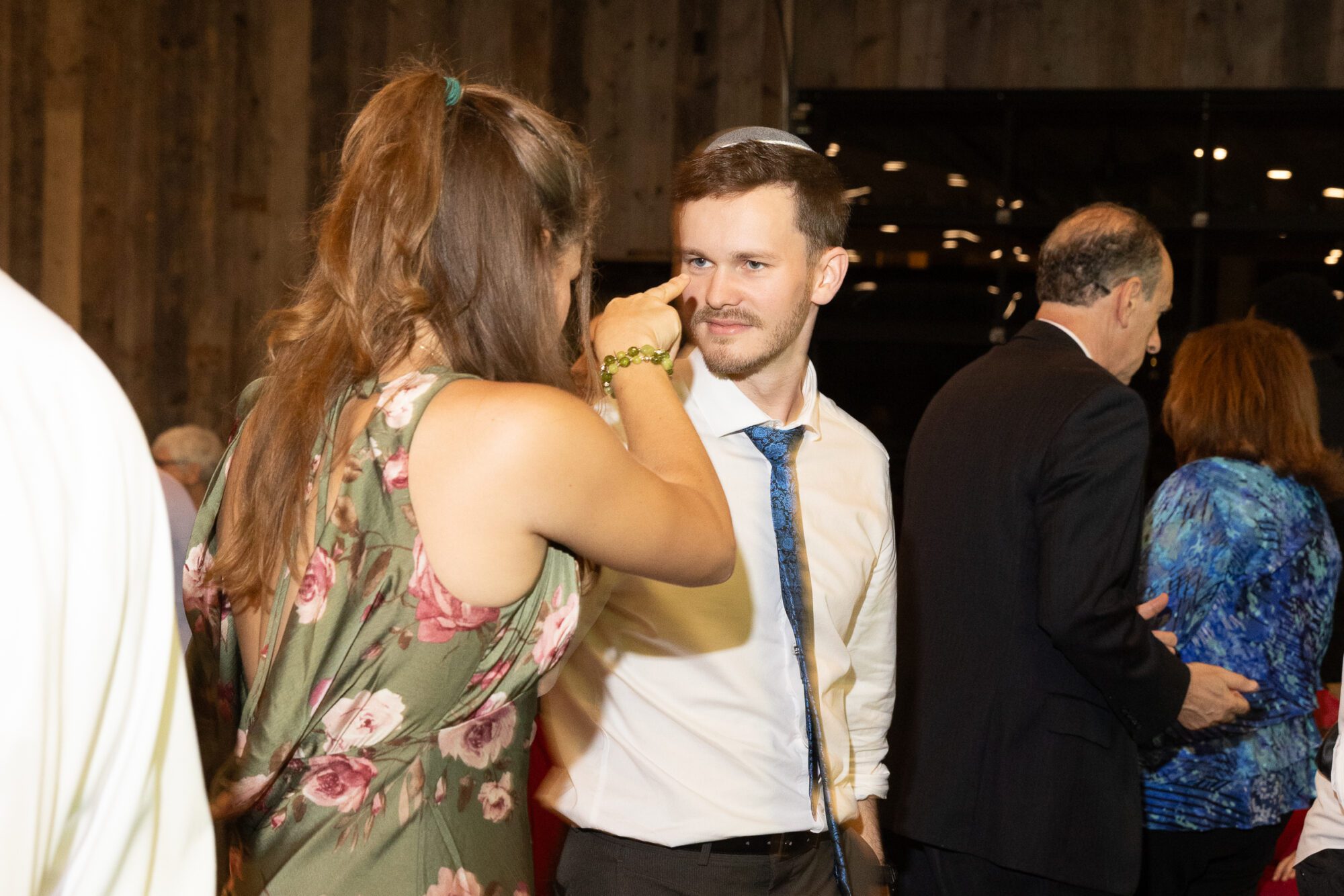 Dancing at Jewish wedding reception.