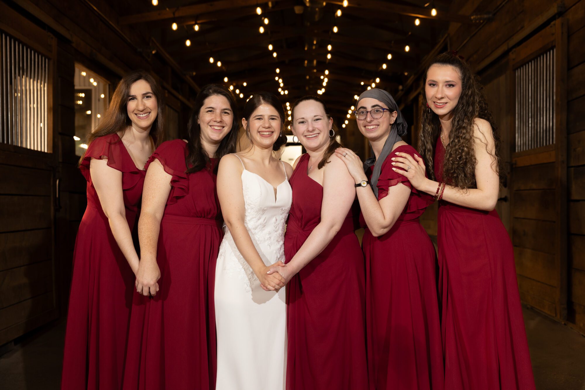 Jewish bride and groom's wedding party photos at Standing Rock Farms.