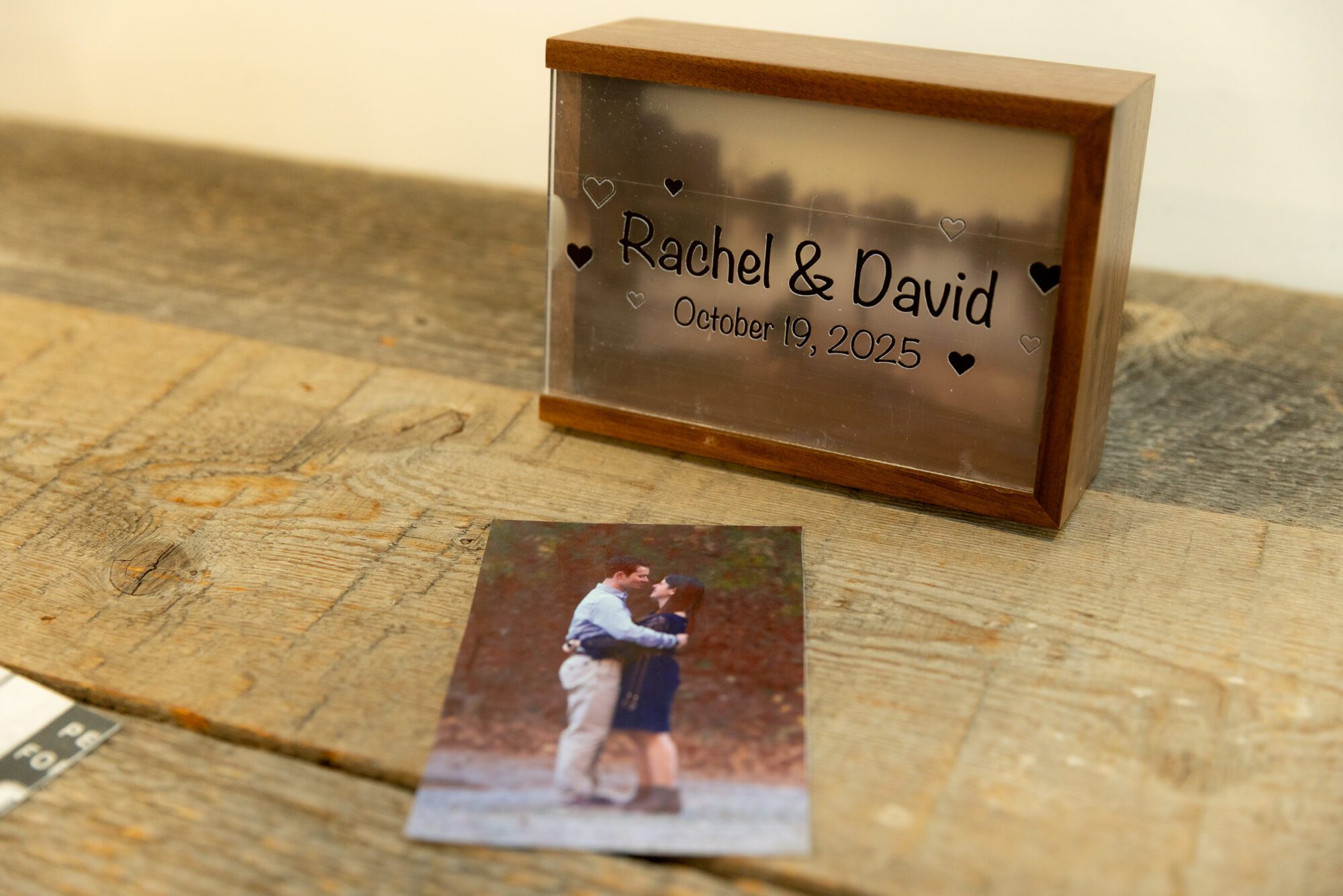 Guest book at wedding reception.