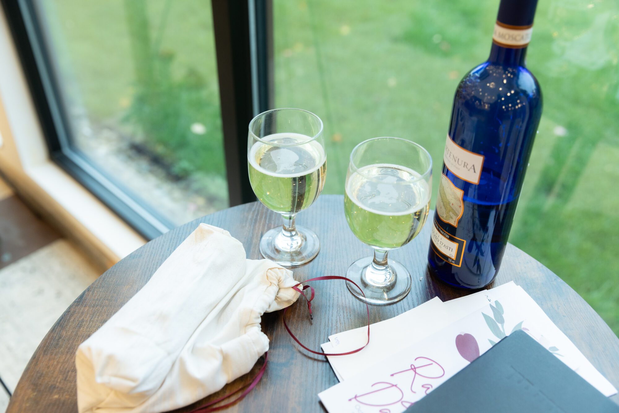 Jewish bride and groom's wedding ceremony. Wine for Seven Blessings Prayers.